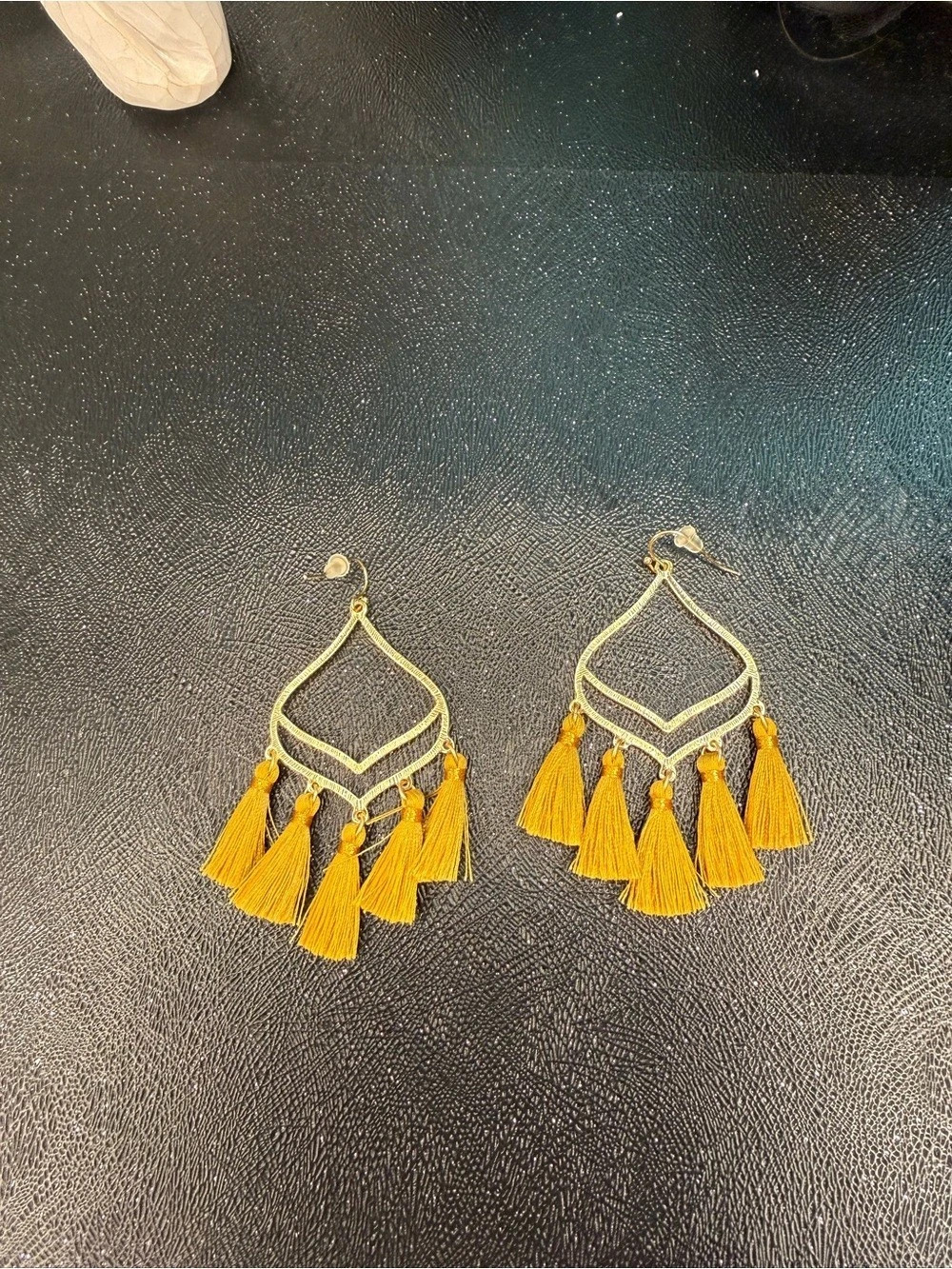 Tassel Statement Earrings in Yellow & Gold Like New